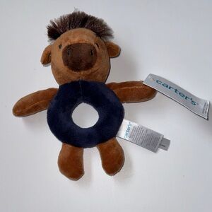 Carter's Brown Plush Buffalo Ring Rattle